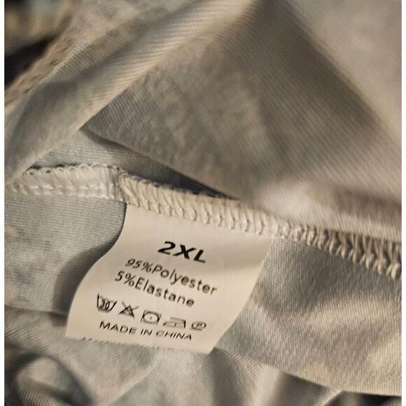 Blue & White Boho Festival Hippie Flare Pants Retro Stripe & Floral Print Sz XXL - Picture 4 of 8